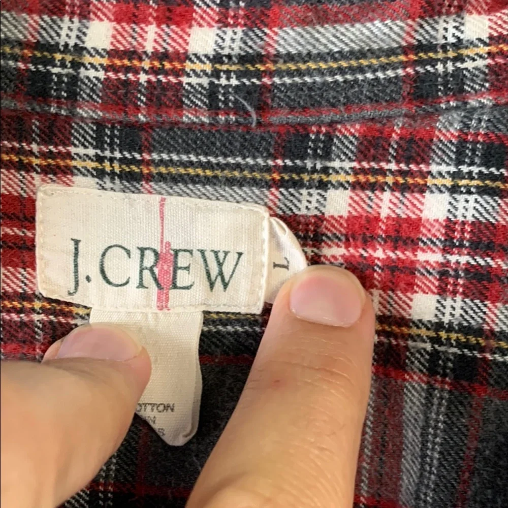 J. Crew Red and Gray Checkered Shirt